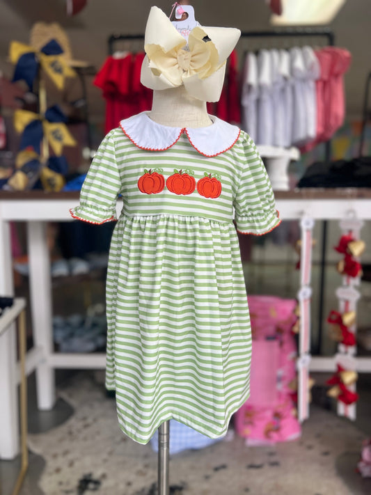 Pumpkin applique dress