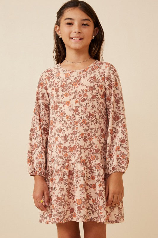 Taupe Floral knit Dress
