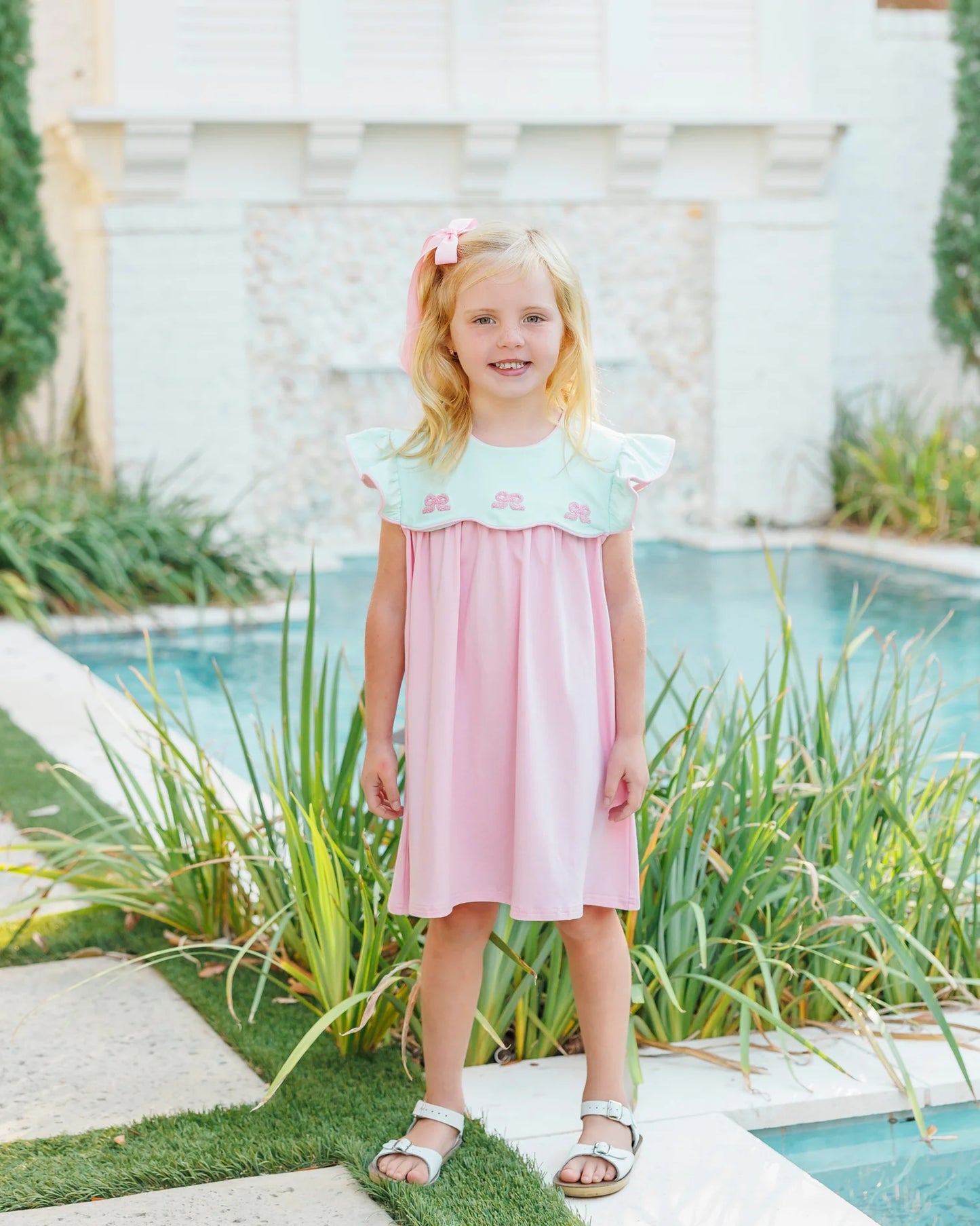 French Knot bow Dress