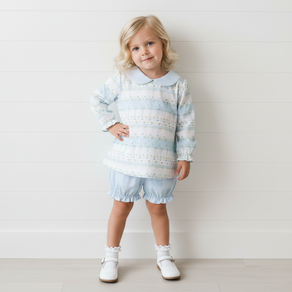 Alina Floral pima bloomer set
