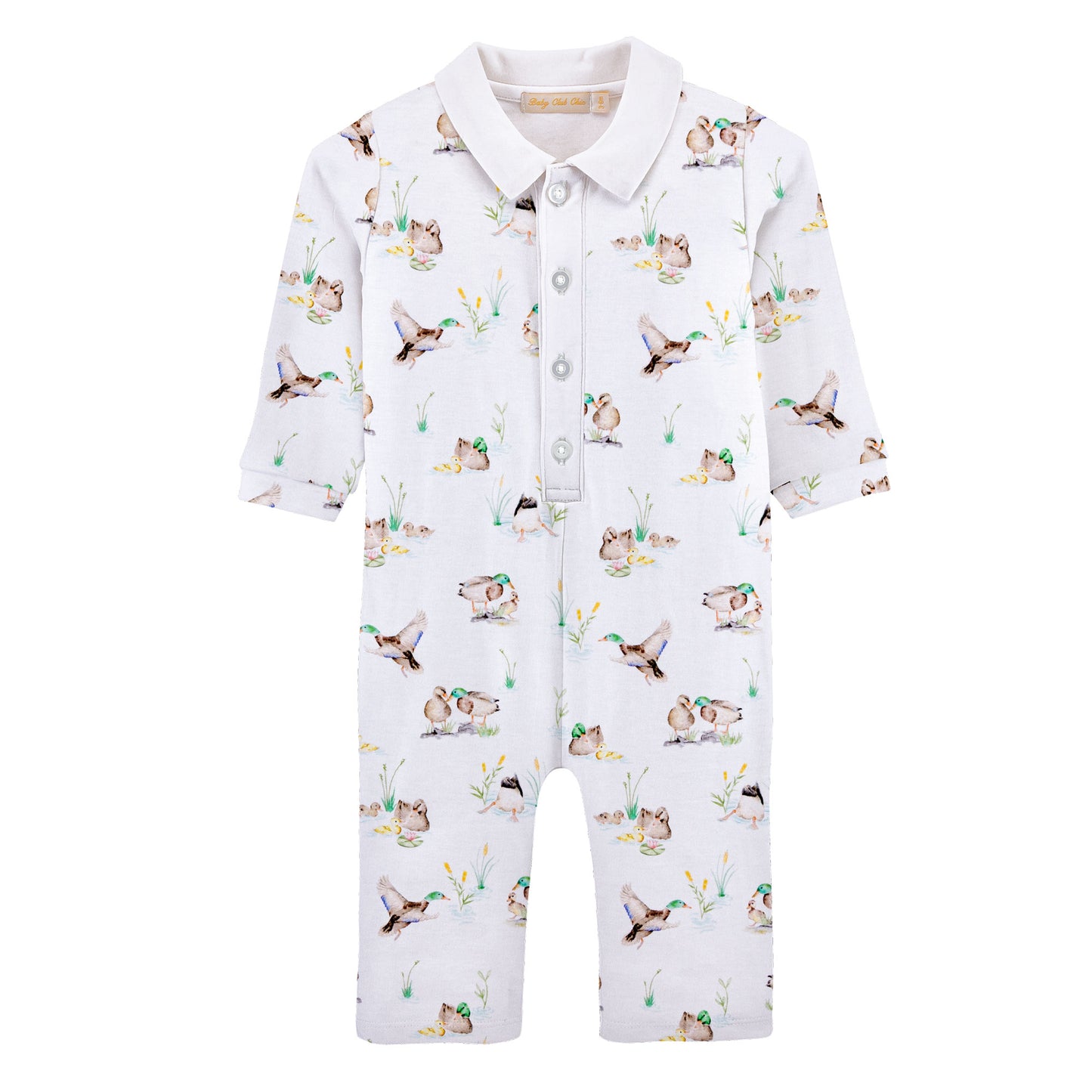 duck pond  pima playsuit with point collar