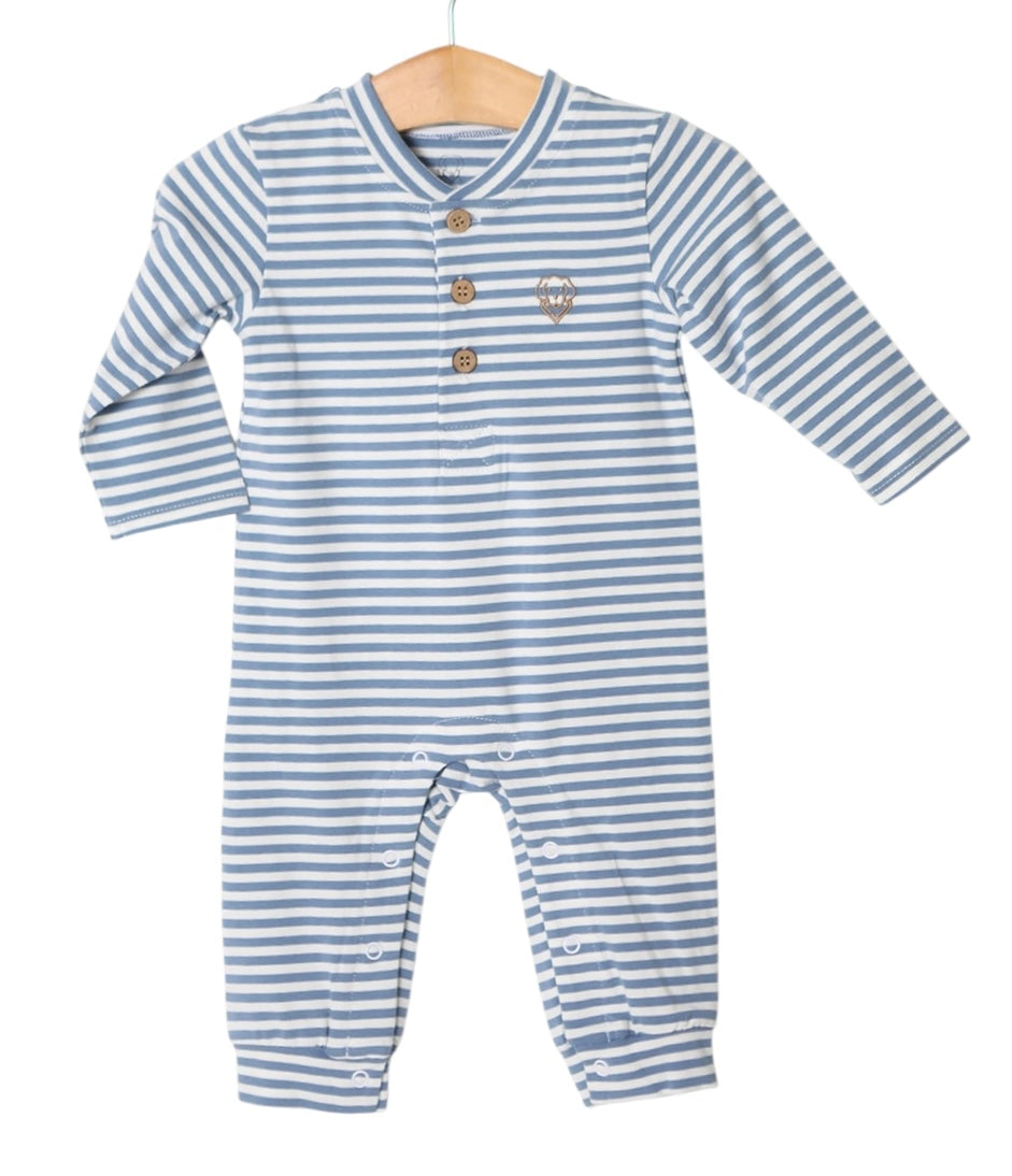 Easton romper- blue stripe