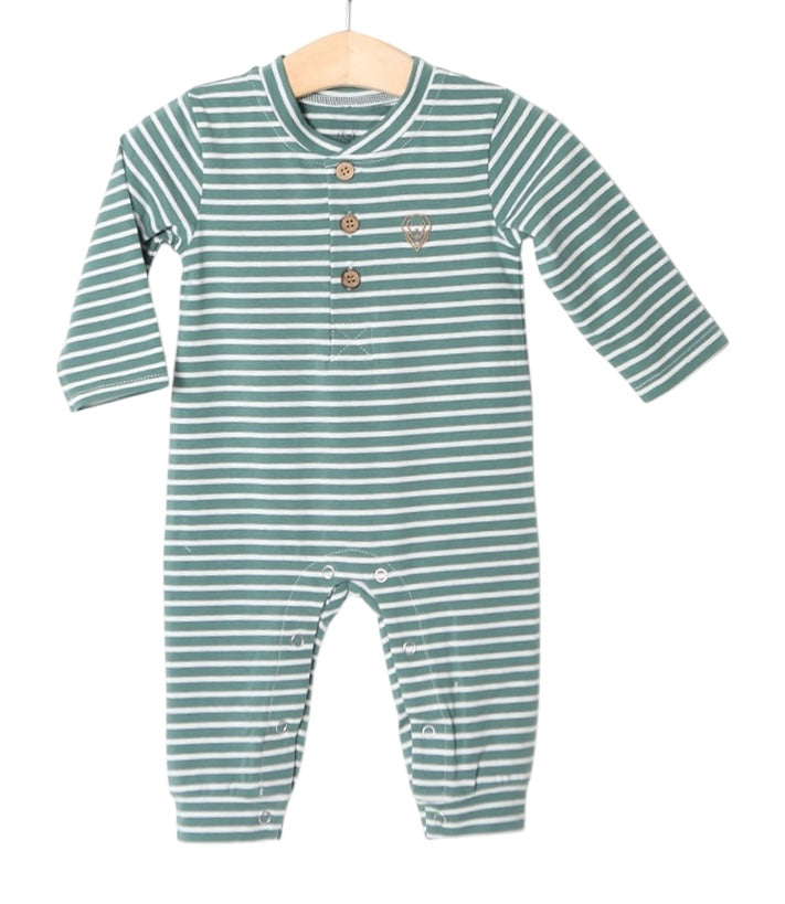 Easton romper- green stripe