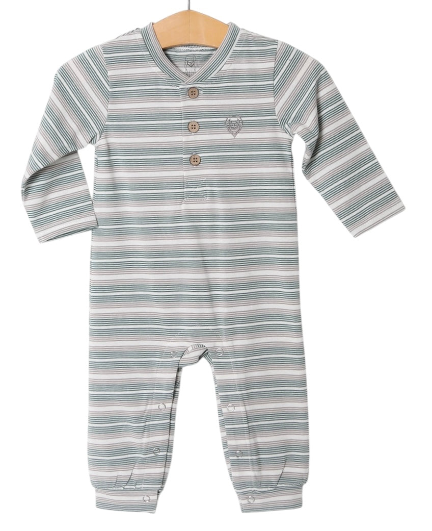 Easton romper- grey & green