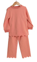 Scottie scalloped set coral