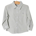Boys button down grey & sage