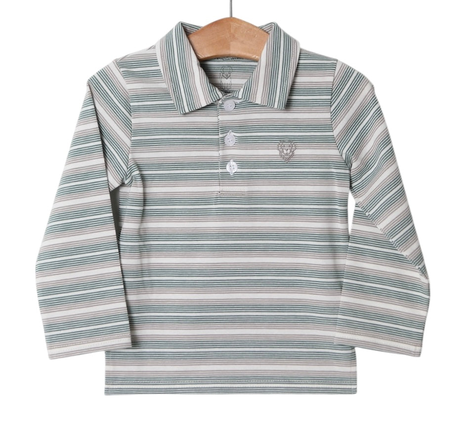 Emmett LS shirt Grey & Green
