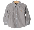 Boys Button Down--Blue & Brown