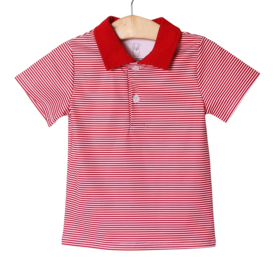 Dawson SS Polo Red Stripe