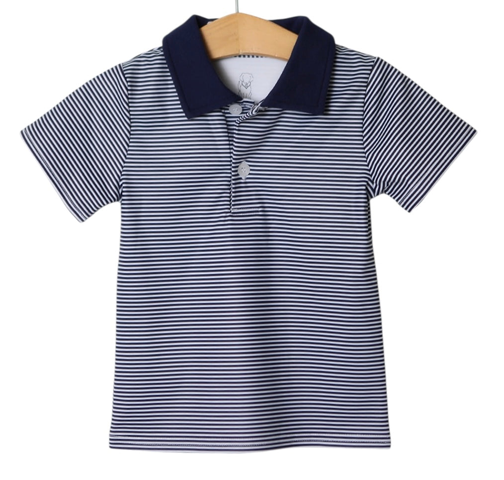 Dawson SS Polo-Navy Stripe