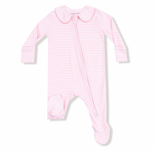 Pink - Peter Pan 2 Way Zipper Footie