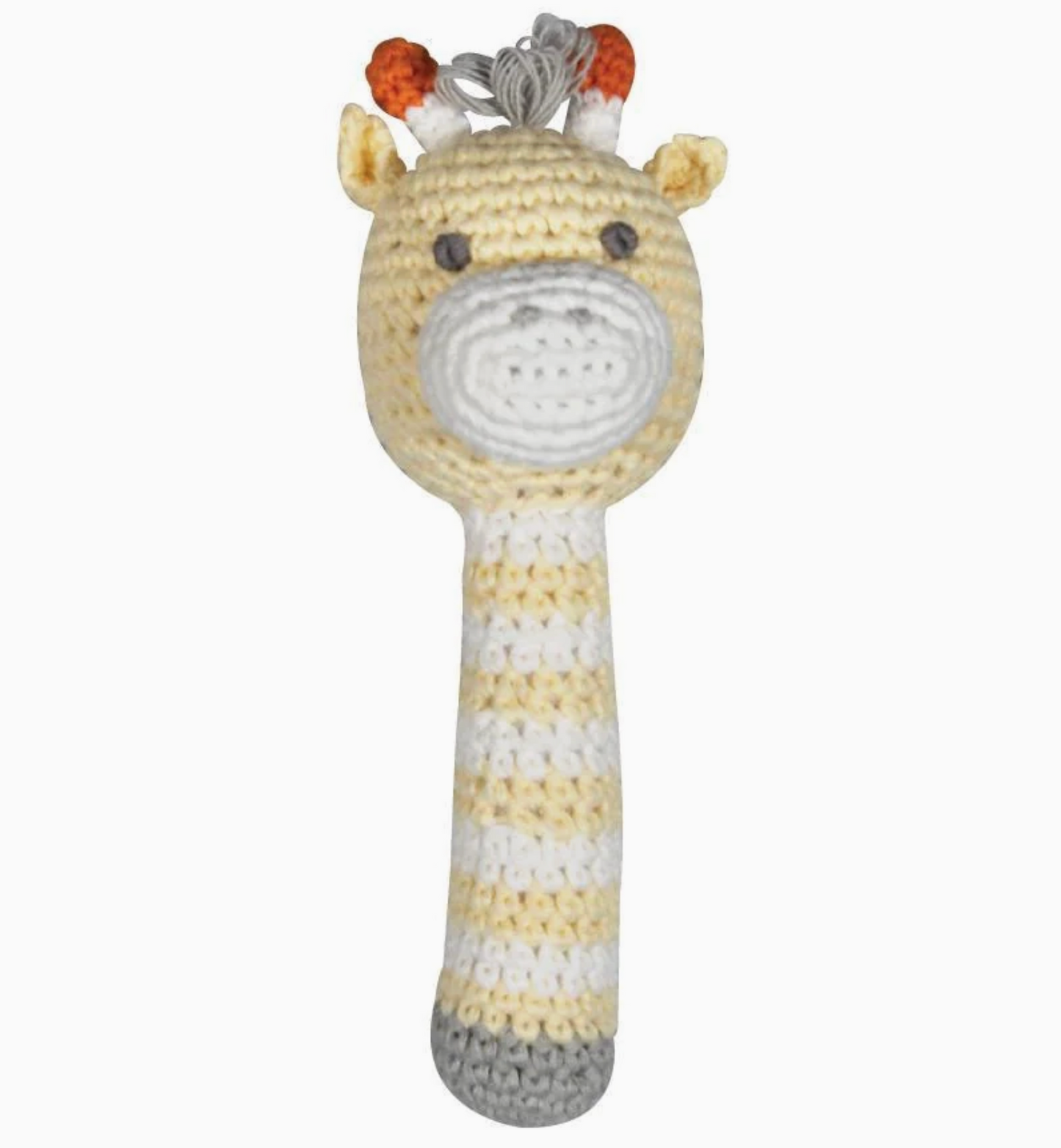 Giraffe crochet stick rattle