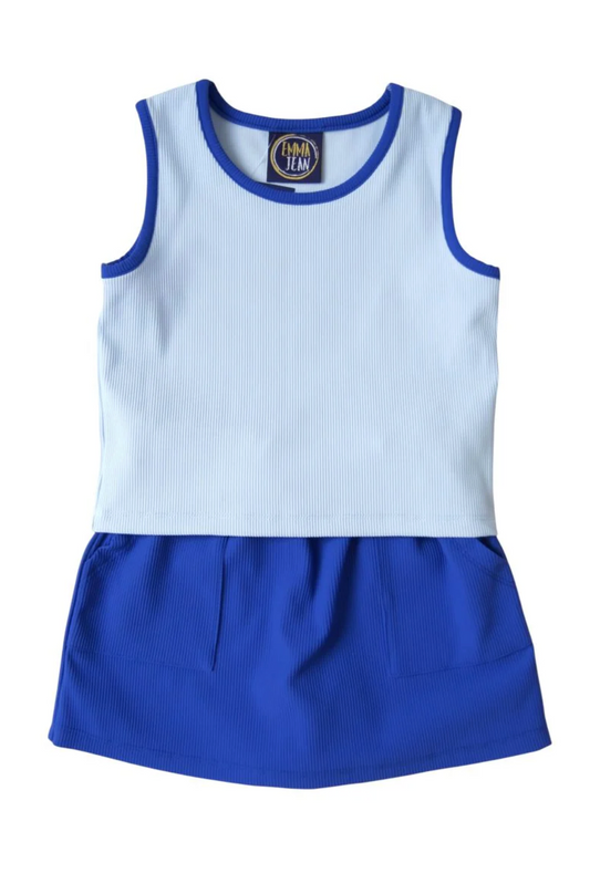 Elena skort set blue
