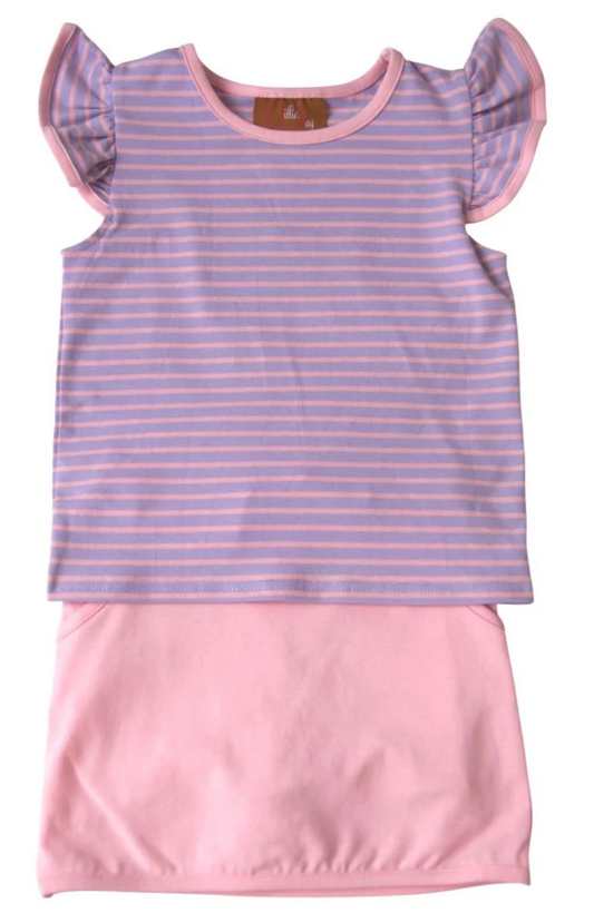 sage skort set purple & pink