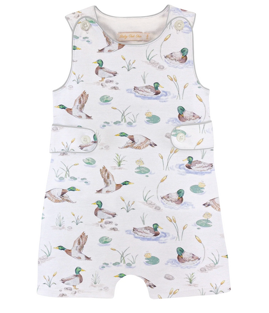 mallard ducks romper w/buttons