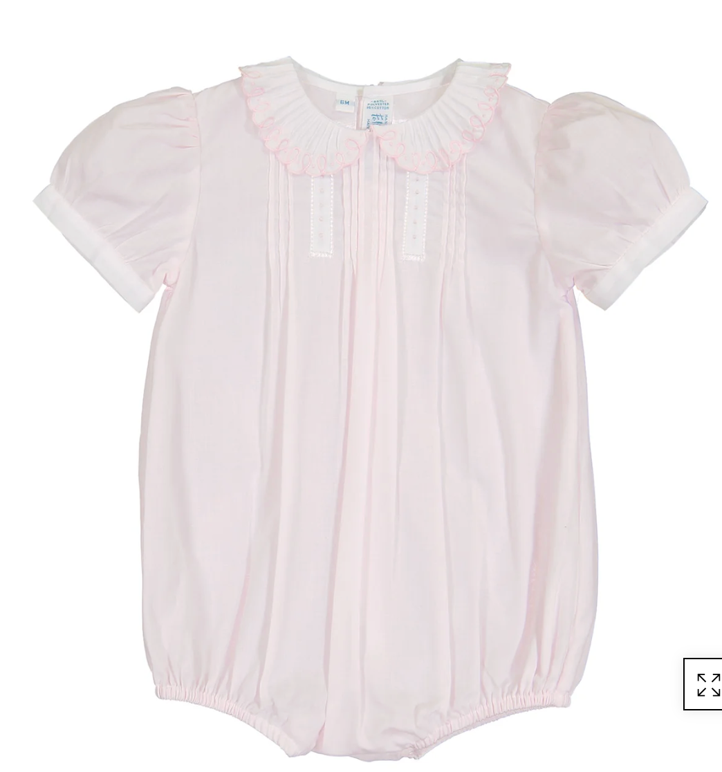 Girls Vintage Scalloped Collar Romper