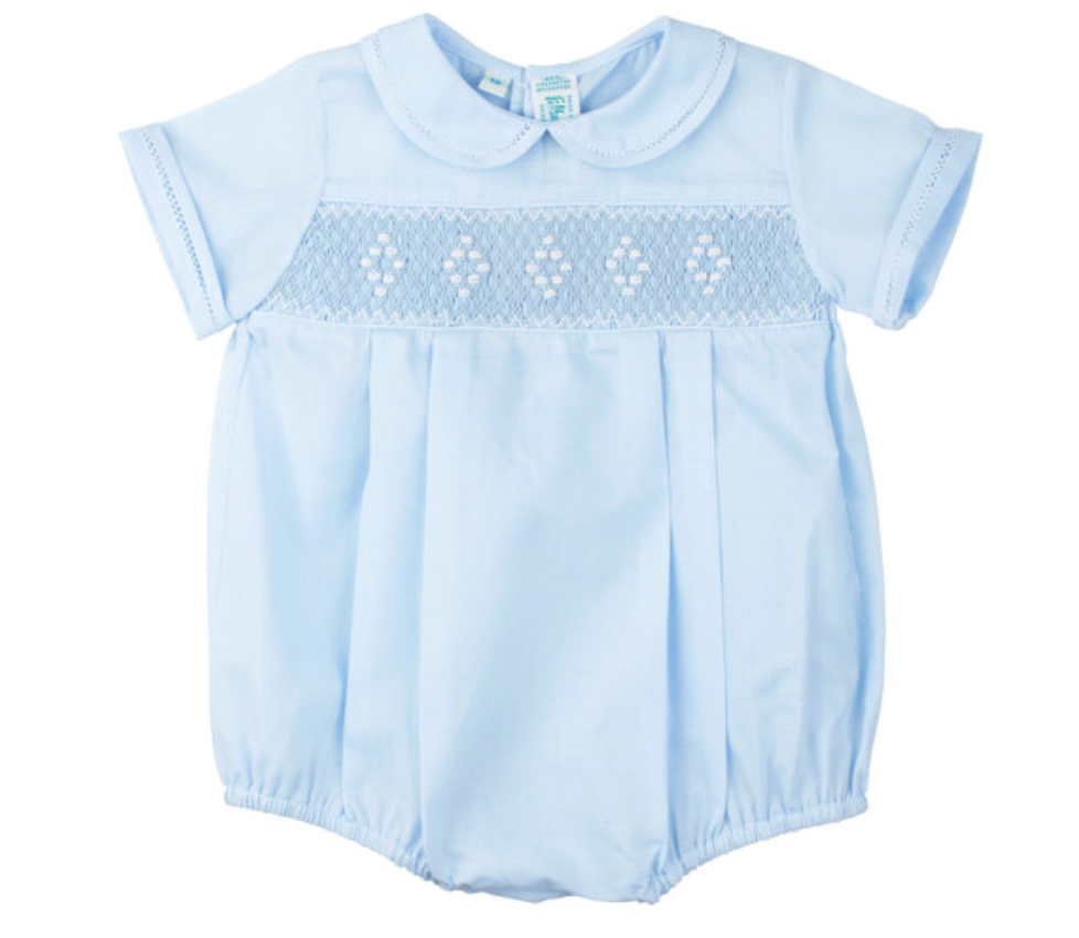 Smocked Embroidered Diamond Creeper