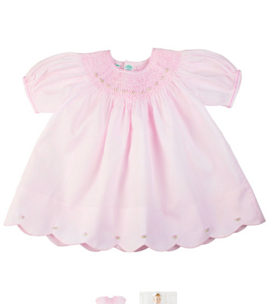 Scalloped Bishop Dress with Panty