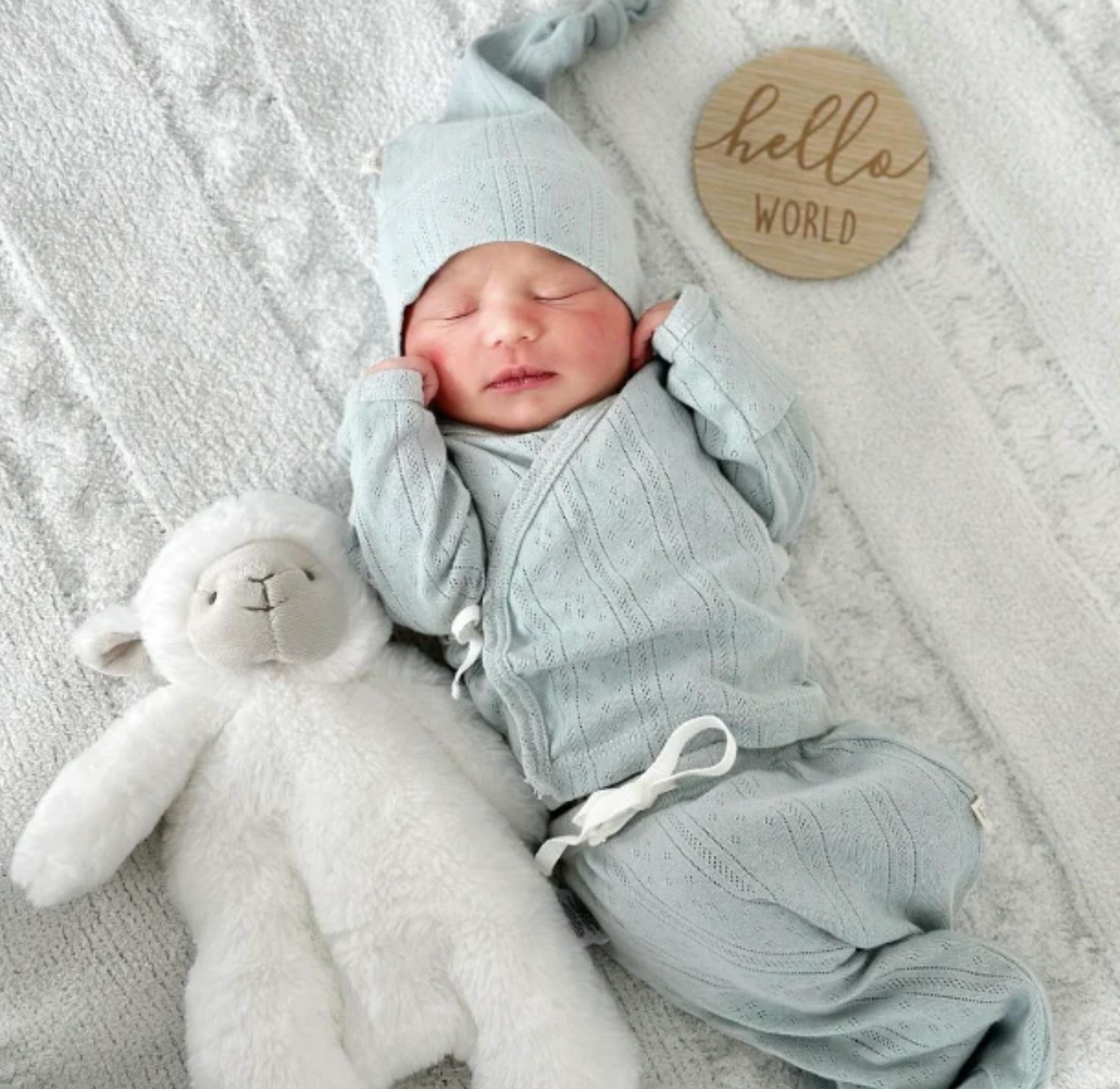 organic pointelle layette bag set