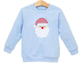 French Terry Pullover Santa blue