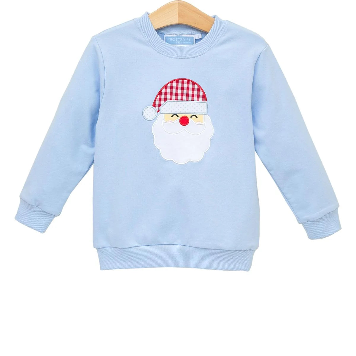 French Terry Pullover Santa blue