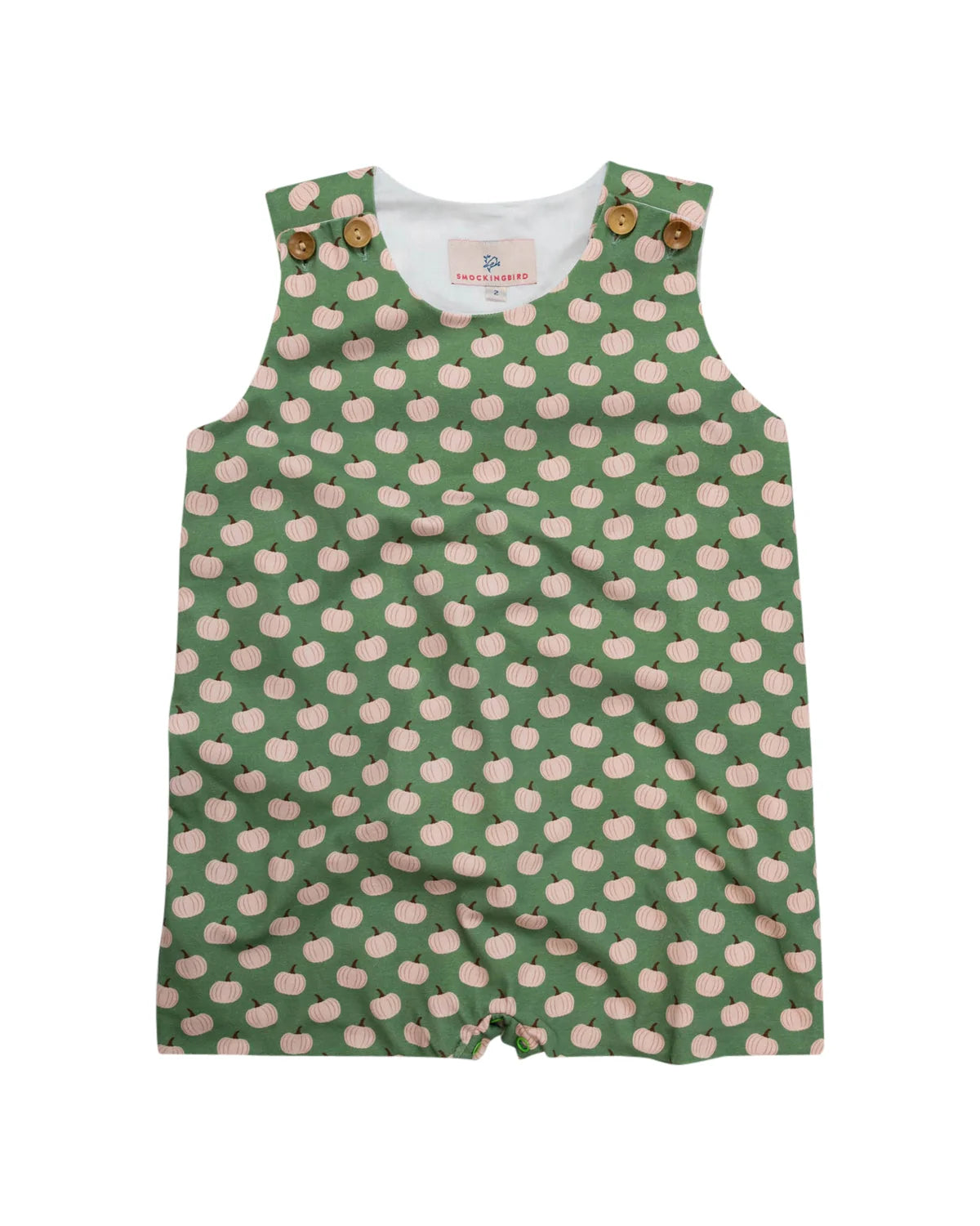 sage green pumpkin knit shortall