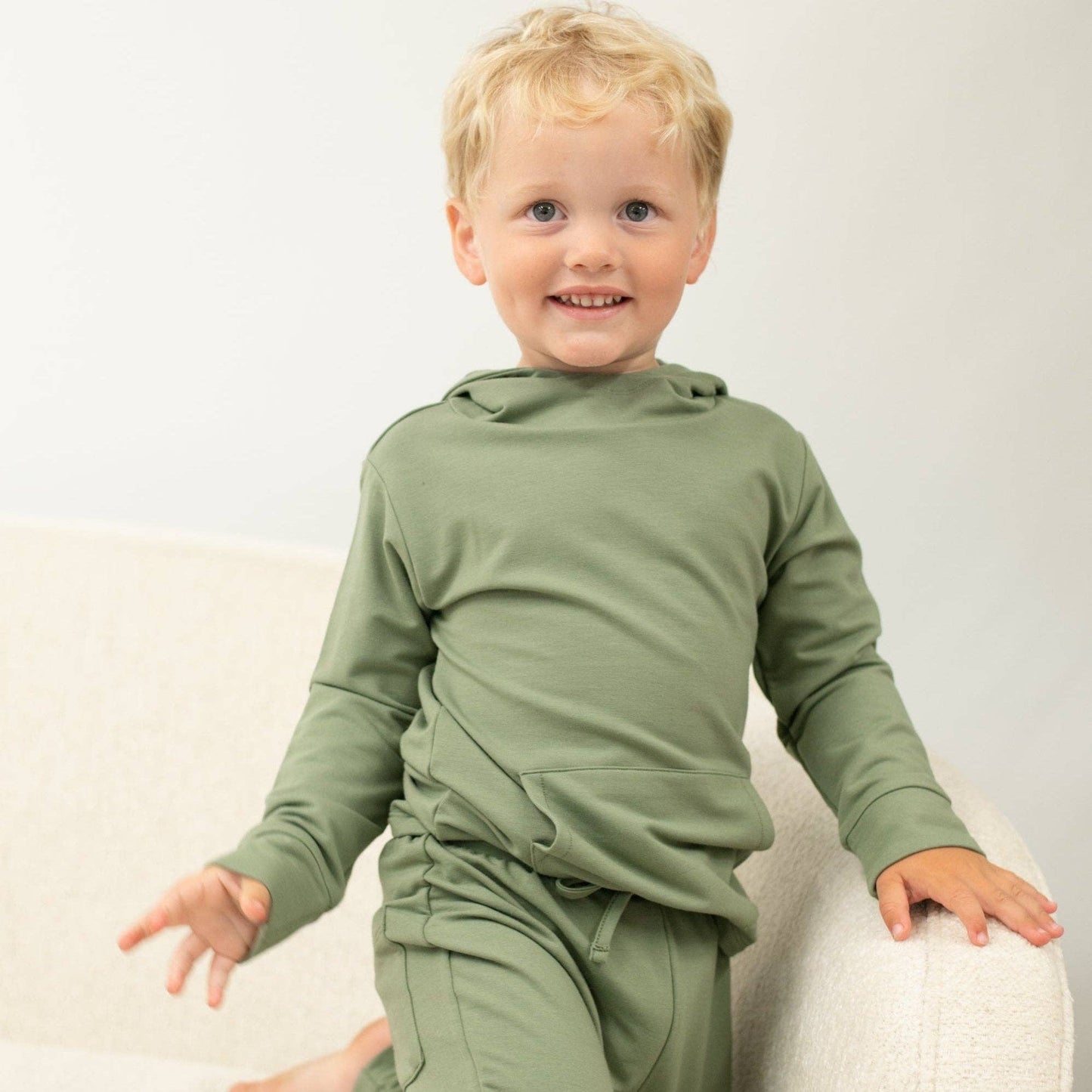 Hooded Jogger Set army green