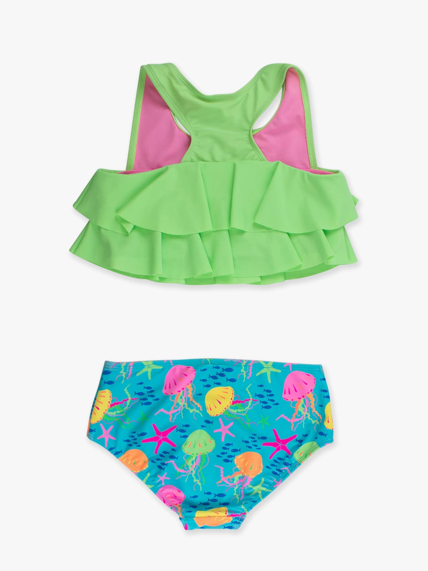 Tween Girls Neon Jelly Time Flounce Bikini 2-Piece Swimsuit
