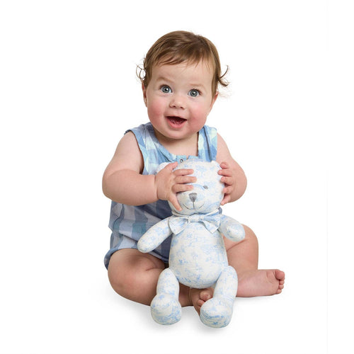 Animal Toile Stuffed Teddy Bear Pattern Assorted 2 Colors