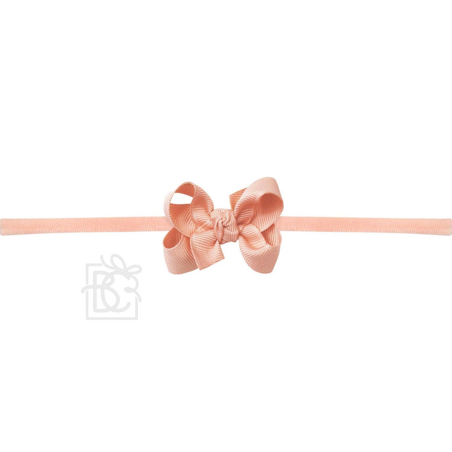 1/4" NYLON PANTYHOSE HEADBAND W/SIGNATURE GROSGRAIN BOW