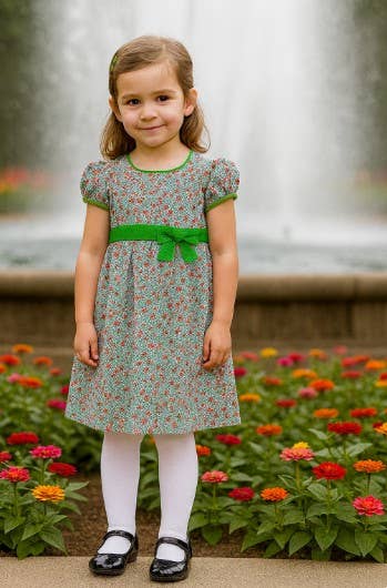 Girl's "Janelle" Classic Floral Dress