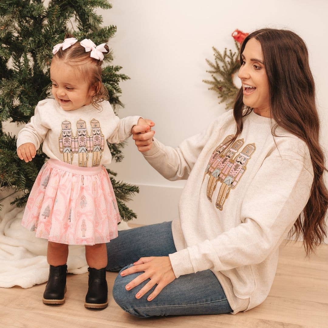 Pastel Nutcracker Patch Christmas Sweatshirt - Kids Clothing