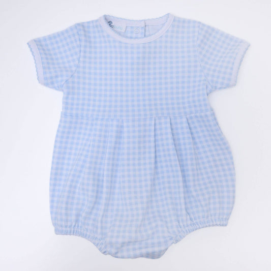 Mini Checks Blue Short Sleeve Bubble