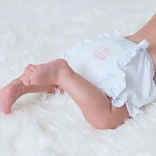 Essentials Monogram Diaper Cover with White Trim