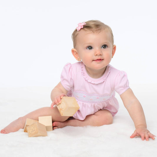 Valentine's Classics Smocked Short Sleeve Bubble