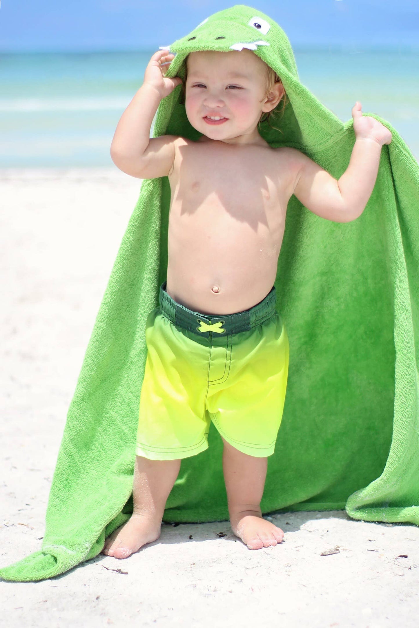 Alligator Hooded Towel for toddlers ages 2 to 8 years old