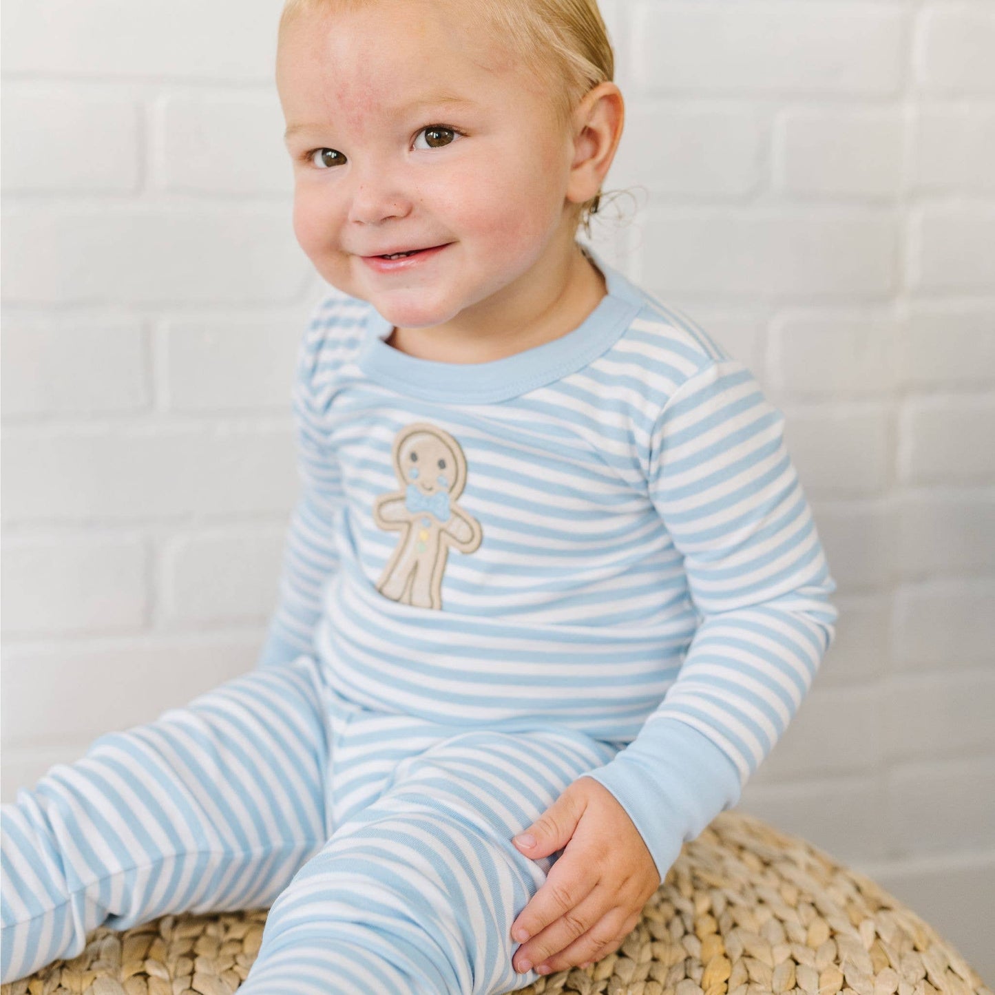 Gingerbread Land Long Pajamas - Blue