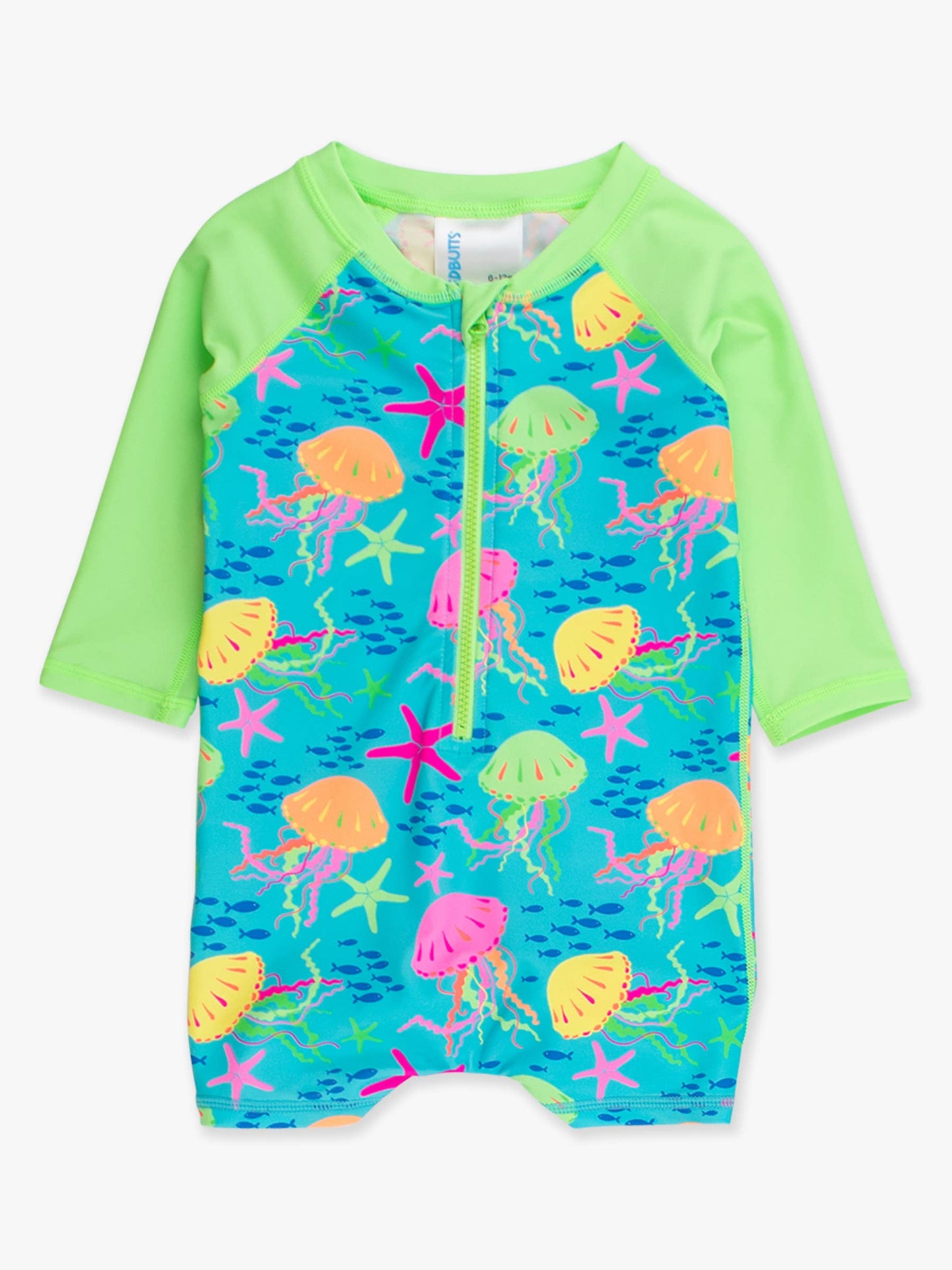 Baby Boys Neon Jelly Time Long Sleeve One Piece Rash Guard Swimsuit