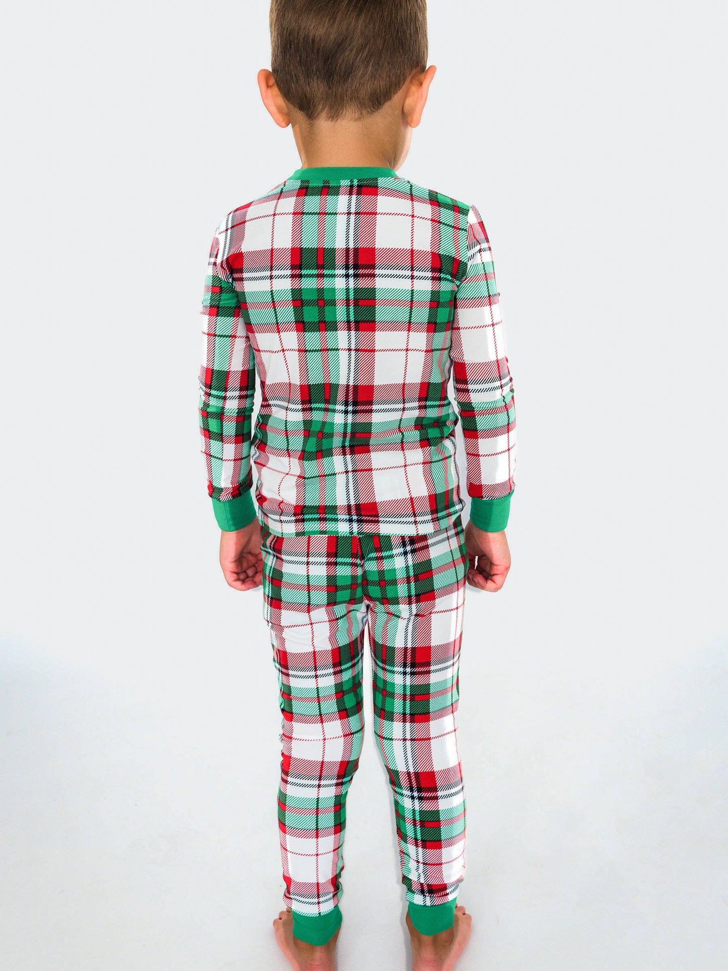 SoftSnooze™ Boys Cotton Modal Dashing Dreams Plaid Long Sleeve Pajama Set