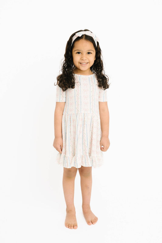 Dainty Bows Short Sleeve Bamboo Dress