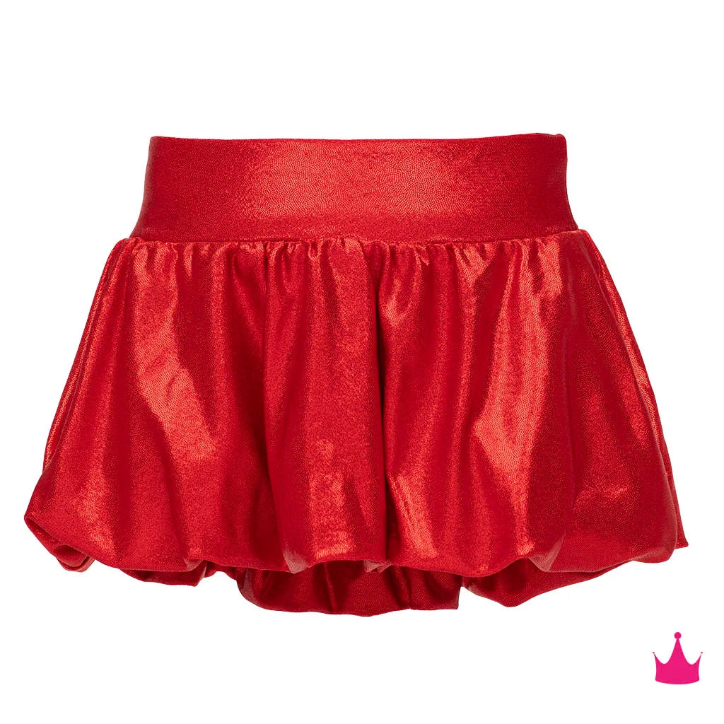 Red  Shimmer Bubble Skort