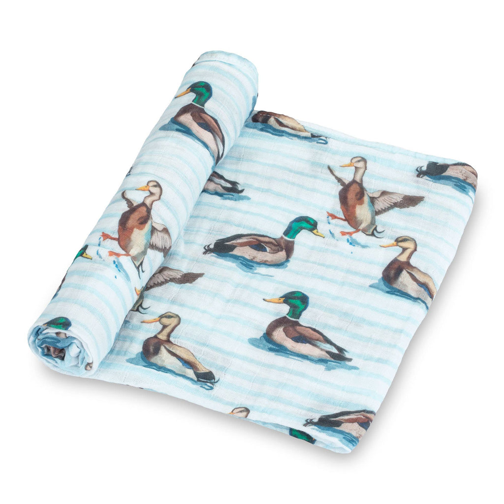 Baby Muslin Swaddle Blanket 47x47  Down by the Pond