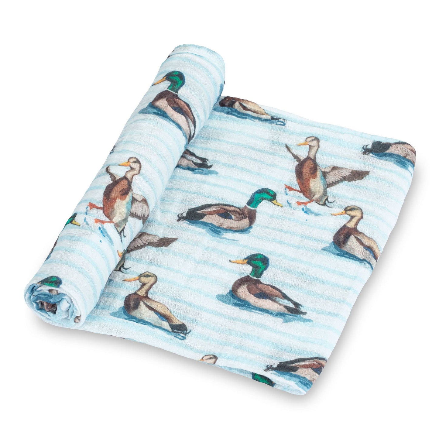 Baby Muslin Swaddle Blanket 47x47  Down by the Pond