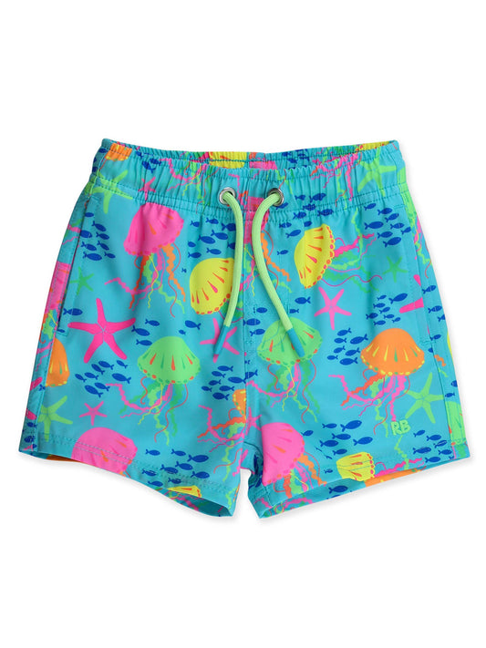 Boys Neon Jelly Time Performance Hybrid Swim Trunks