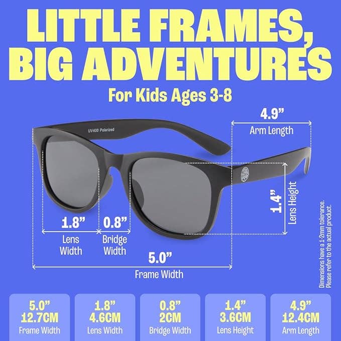 Polarized Kids Sunglasses 3-8 Years – Black | Toddler Sunglasses