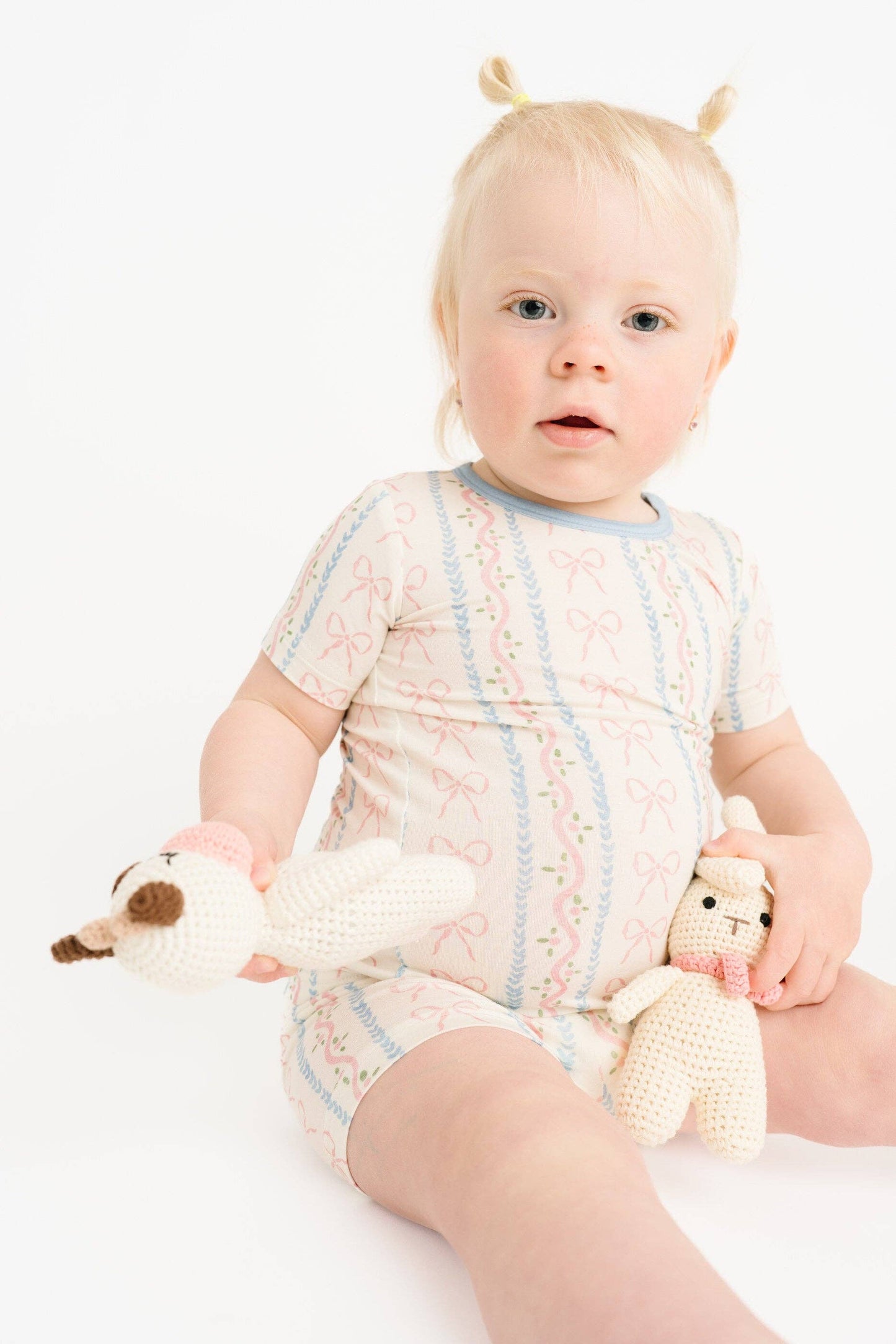 Dainty Bows Bamboo Shorts Set