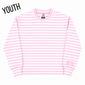 KD-MC-STRIPE MONOCHROME PATCH YOUTH LONG SLEEVE TOP-LIGHT PINK