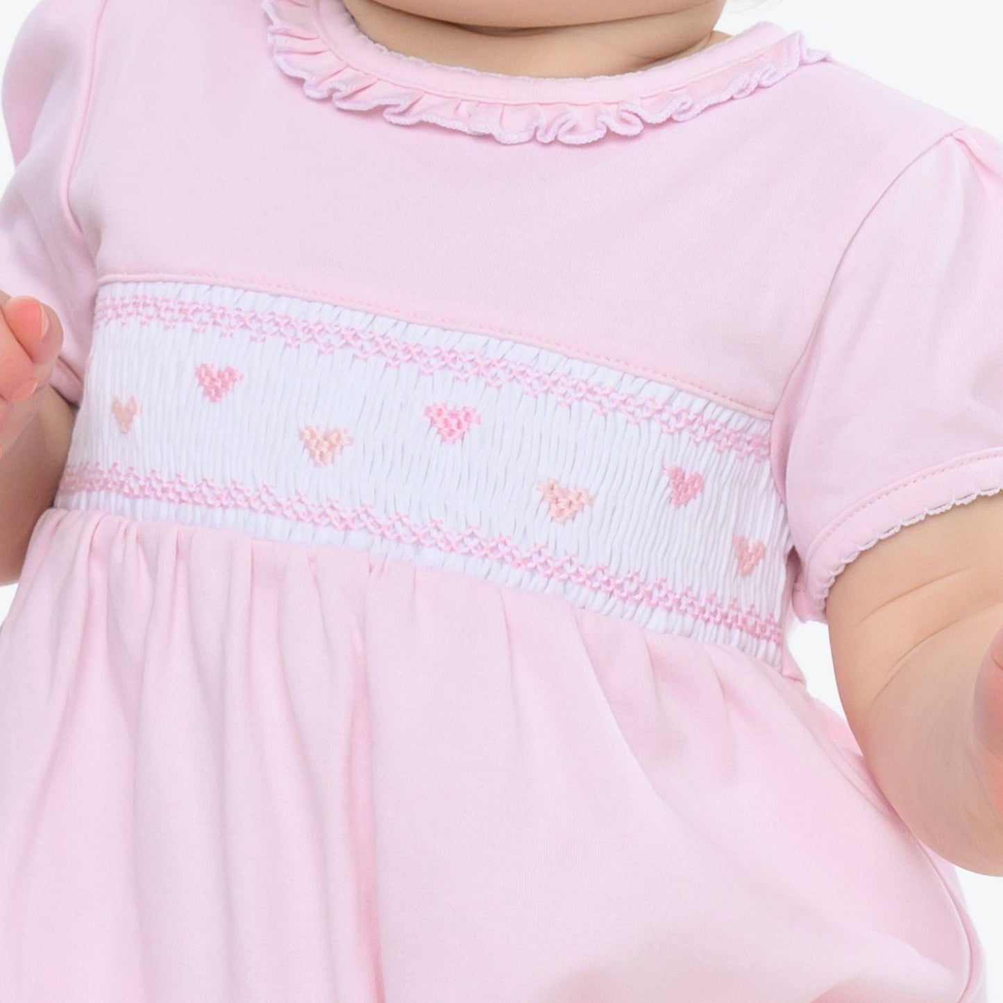 Valentine's Classics Smocked Short Sleeve Bubble