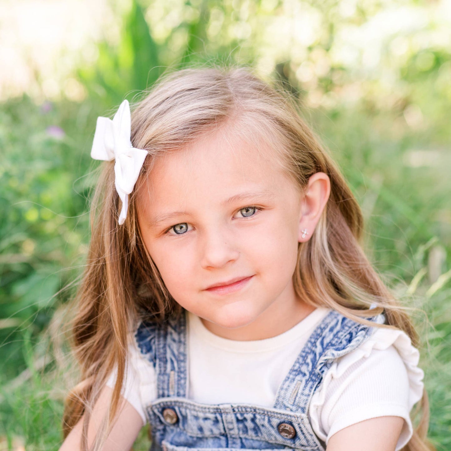 Sterling Silver Screw-Back Infinity Cross Baptism Earrings