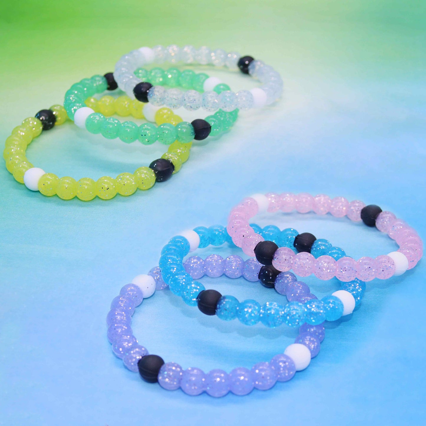 Glitter Silicone Beaded Bubble Bracelets